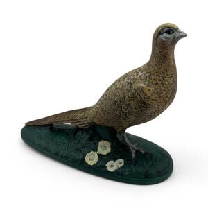 Vintage 70s Holland Mold Ceramic Pheasant Figurine – Hand-Painted Wildlife Decor